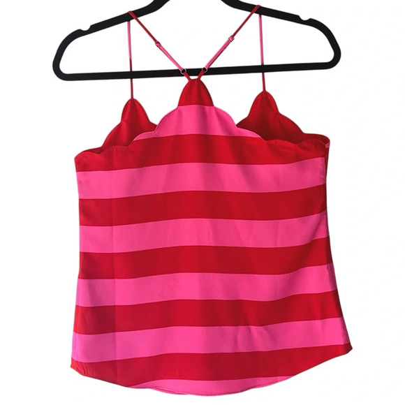 J CREW NWOT PINK & RED STRIPED CAMISOLE TOP | SIZE: 0 - Picture 5 of 9